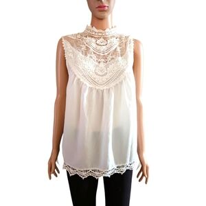 American Rag Lenay's Picks White Lace Tank Blouse